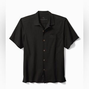 Tommy Bahama Coastal Breeze Check IslandZone Camp Shirt in faded black(#2)